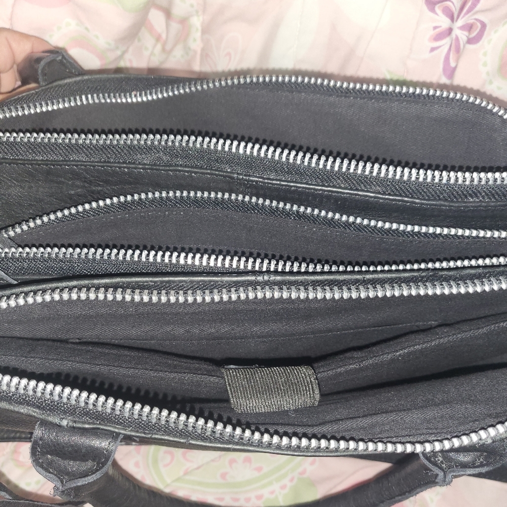 Leather soft lap top bag